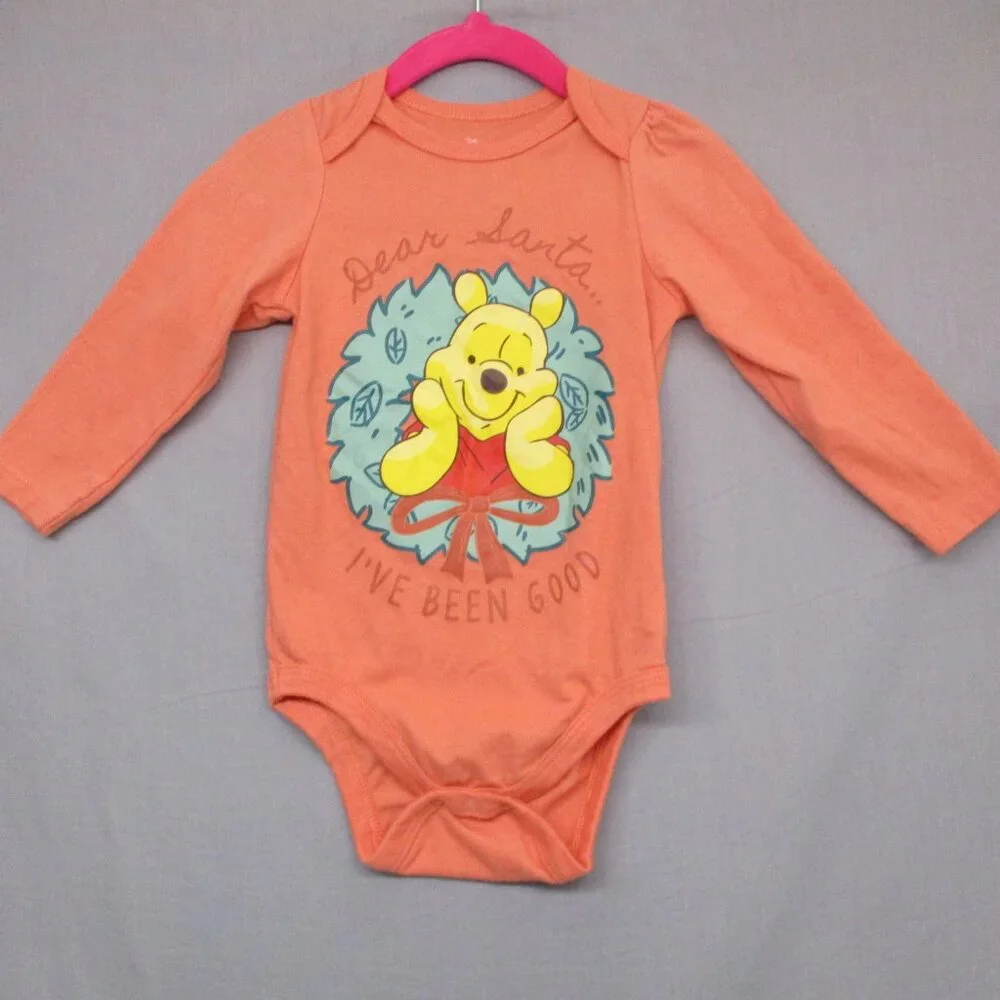 Disney Baby pooh bear Santa One Piece Orange Baby | 18M‎